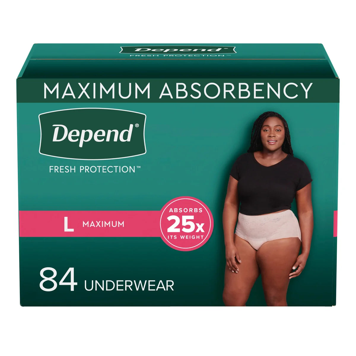 Depend wear for women large 84 count