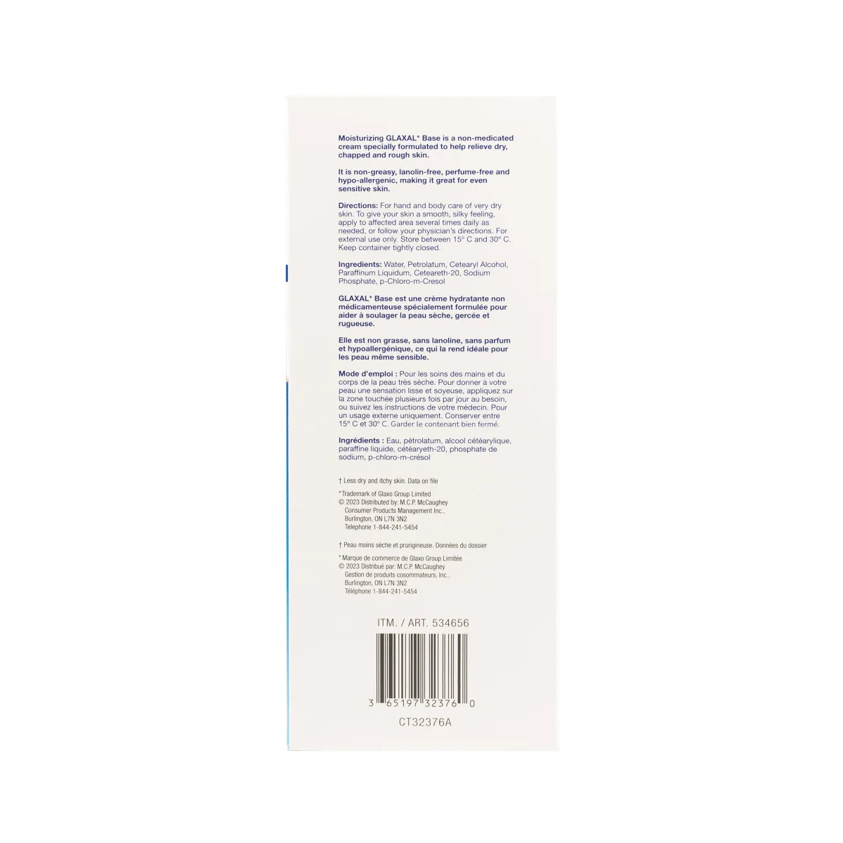 Glaxal Base Moisturizing Cream, 450 g + 50 g Travel Size