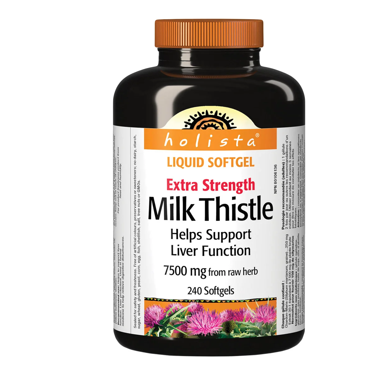 Holista Extra Strength Milk Thistle 250 mg - 240 softgels 2-pack
