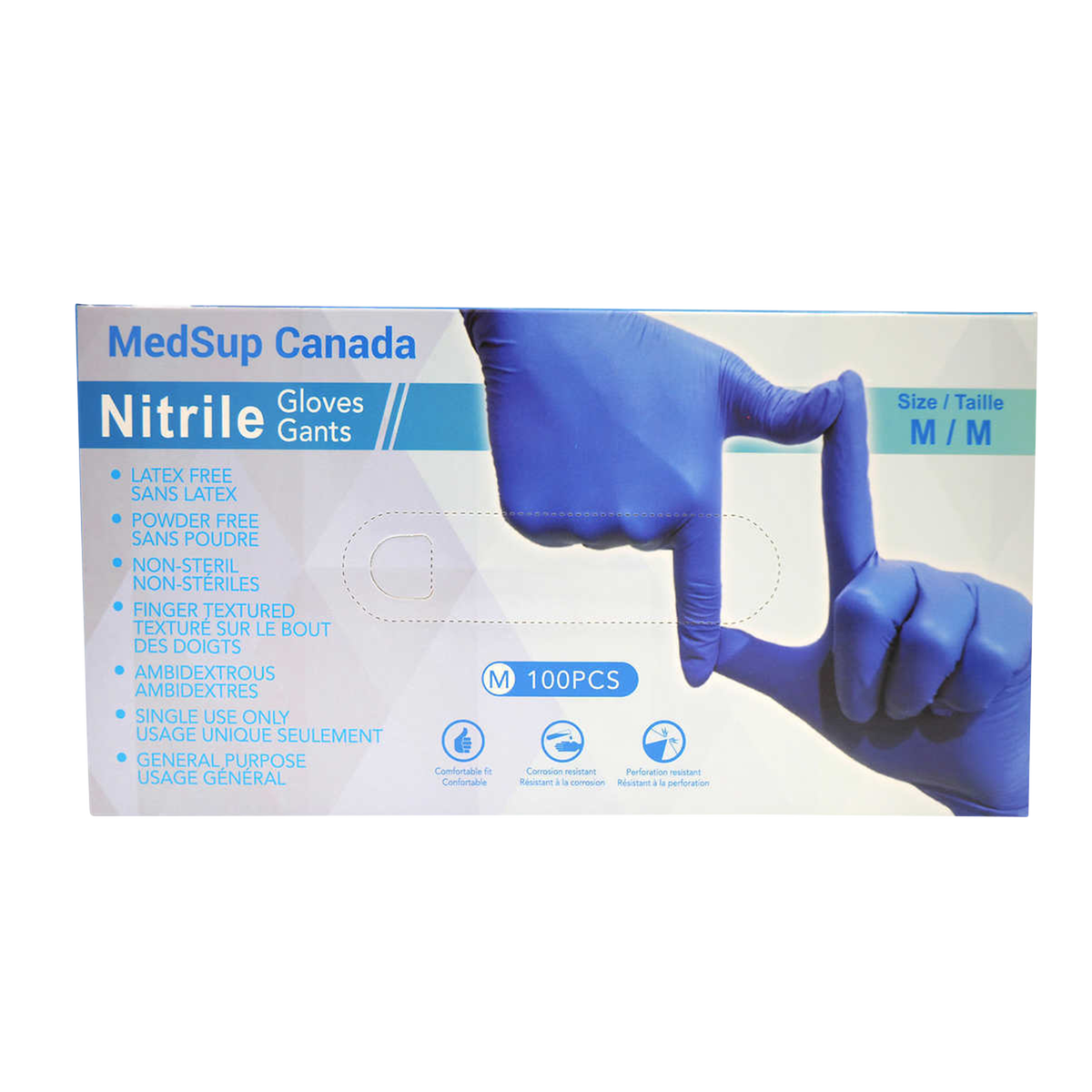 Medsup Nitrile Gloves 2-pack 100 count Medium