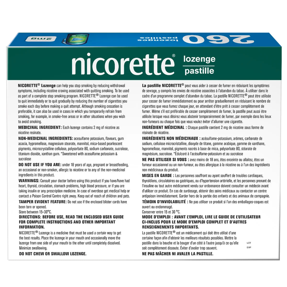 Nicolette mini lozenges 2mg 260 lozenges