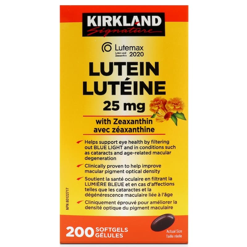 Kirkland Lutein 25mg 200 Soft Gels