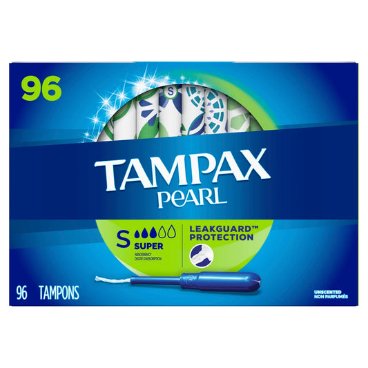 Tampax Pearl Super Tampons, 96 Count