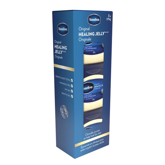 Vaseline Original Healing Jelly, 3 x 375 g