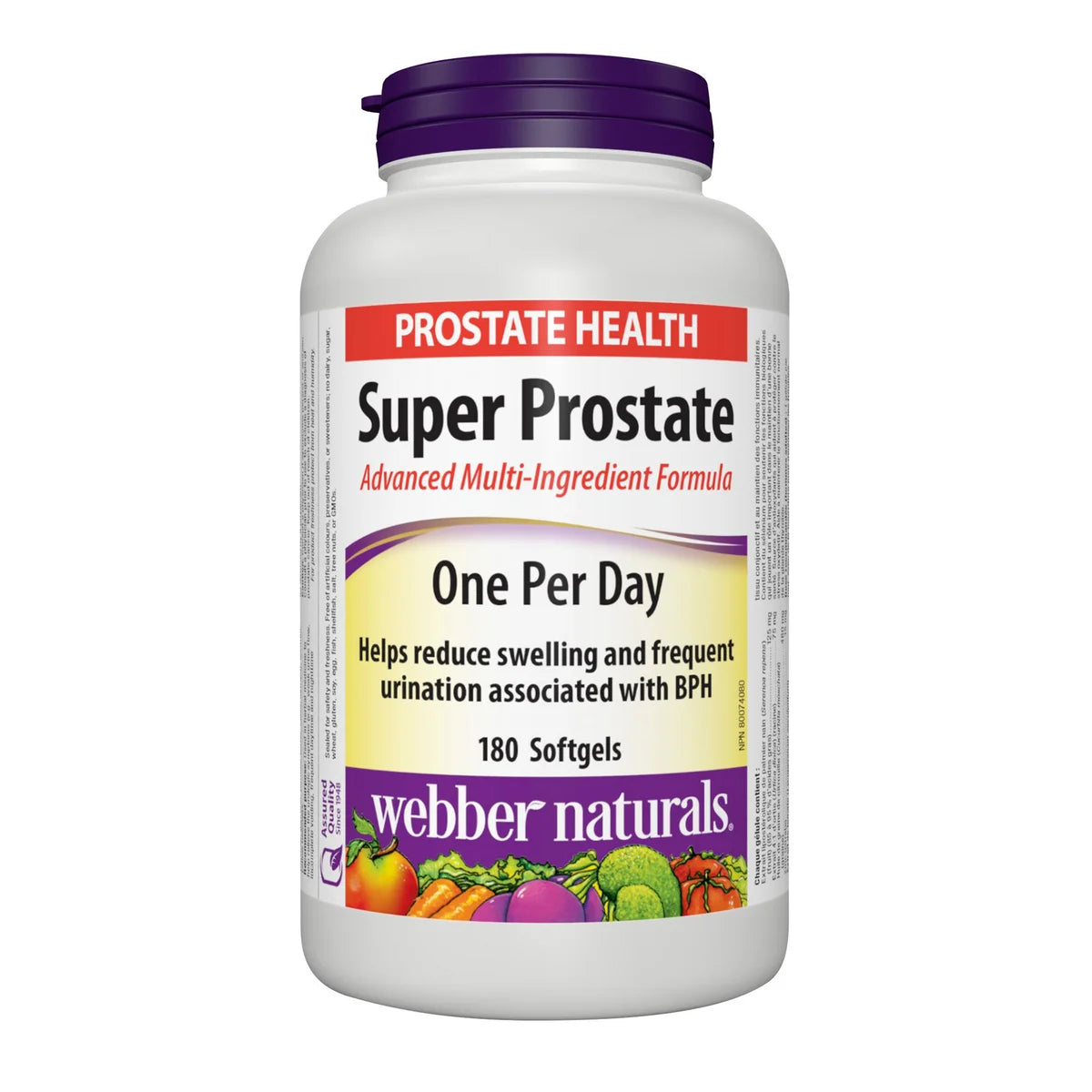 Webber Naturals Super Prostate Advanced Multi-Ingredient Formula Softgels, 180-count